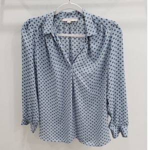 Loft Stunning Blue Flowy Blouse